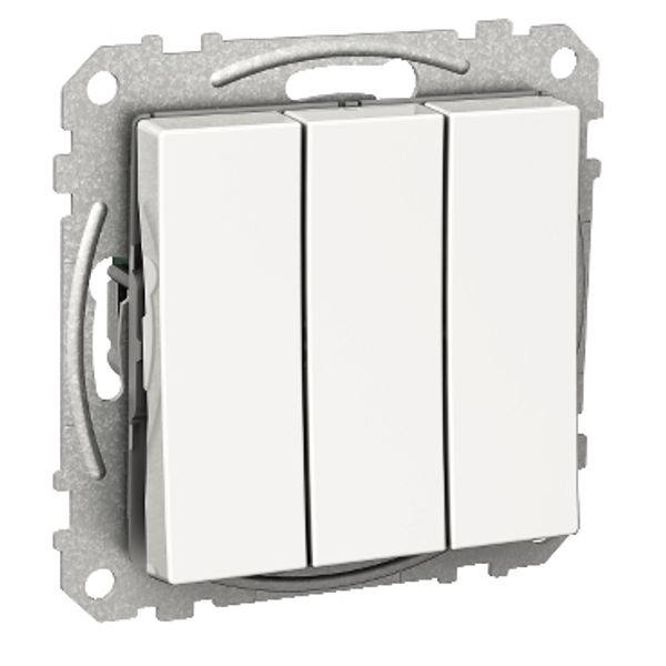 Exxact rocker switch three-circuits screwless white image 2