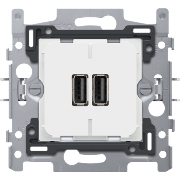 Dual smart USB-A charger, 3,5 A, claw fixing image 1