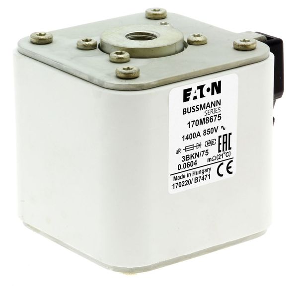 Fuse-link, high speed, 1400 A, AC 850 V, size 3, 76 x 92 x 76 mm, aR, IEC, single indicator image 20