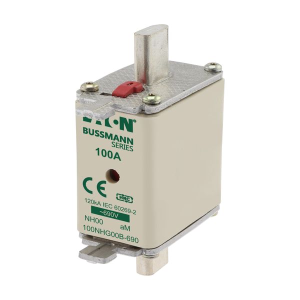 Fuse-link, low voltage, 100 A, AC 690 V, NH00, aM, IEC, dual indicator image 5