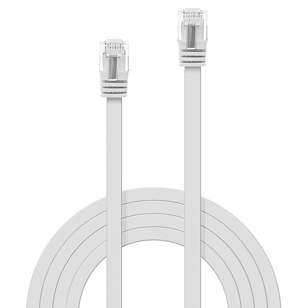 3m Cat.6 U/UTP Flat Network Cable, White RJ45, M/M, 250MHz, copper, 32AWG image 2