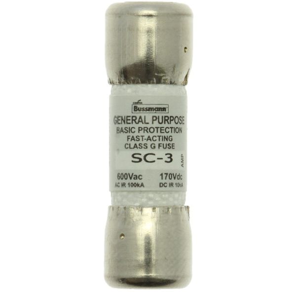 Fuse-link, low voltage, 3 A, AC 600 V, DC 170 V, 33.3 x 10.4 mm, G, UL, CSA, time-delay image 2