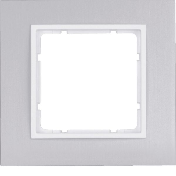 Frame 1gang, B.7, al./p. white matt, al. anodised image 1