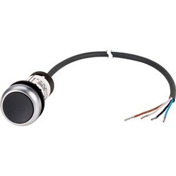 Pushbutton, classic, flat, maintained, 1 N/C, black, cable (black) with non-terminated end, 4 pole, 3.5 m image 5