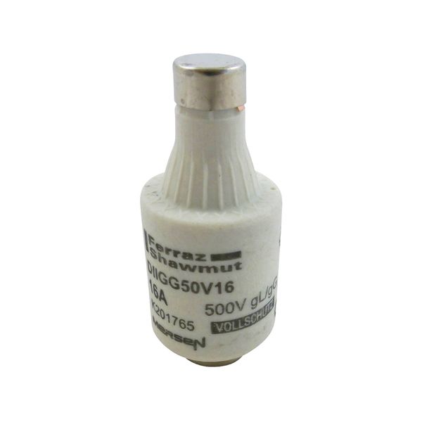 DIN D Fuse-link gG Size DII 500VAC 500VDC 16A Grey image 1