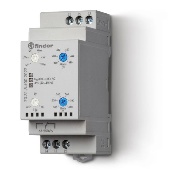 Monitoring relay 3ph.1CO 6A/380...415VAC/adjustable (70.31.8.400.2022) image 3