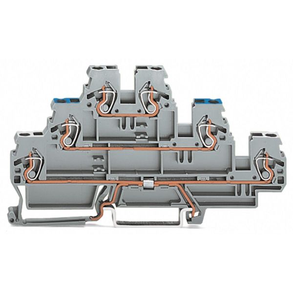 Triple-deck terminal block Shield/through/through terminal block 2.5 m image 1