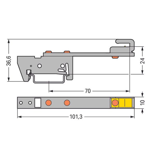 Busbar carrier for busbars Cu 10 mm x 3 mm single side, straight gray image 3