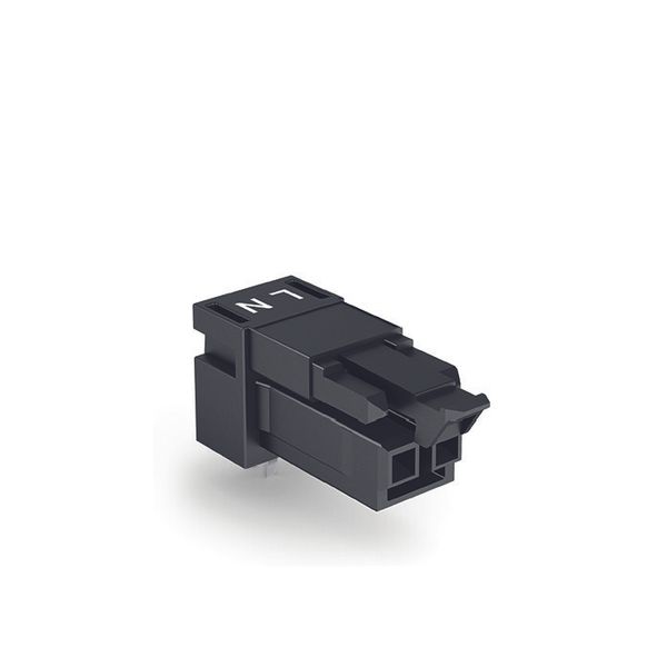 Socket for PCBs angled 2-pole black image 1