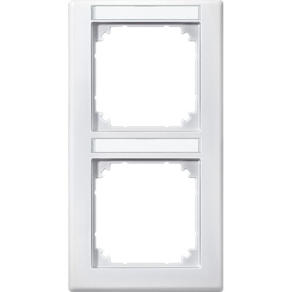 M-SMART frame, 2-fold with label holder, vertical installation, polar white image 1