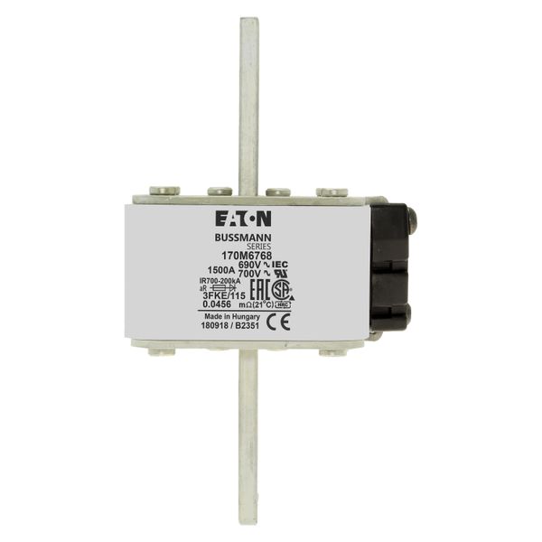 Fuse-link, high speed, 1500 A, AC 690 V, size 3, 76 x 92 x 139 mm, aR, IEC, UL, single indicator image 16