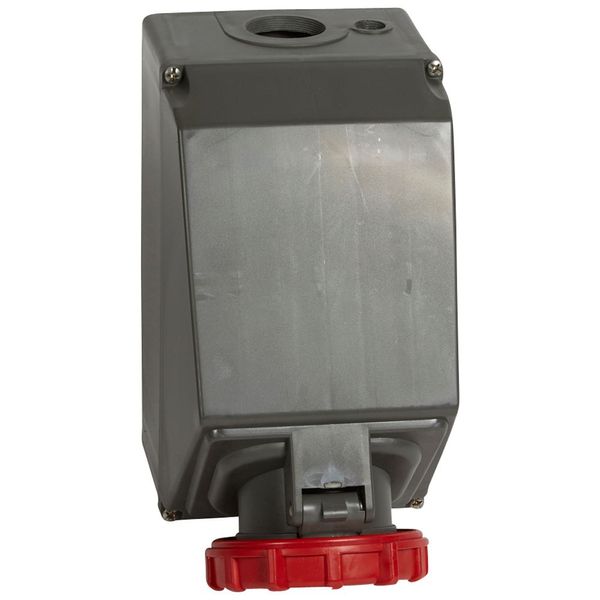 Surface mounting socket Hypra - IP 66/67-55 - 380/415 V~ - 125A - 3P+E - plastic image 2