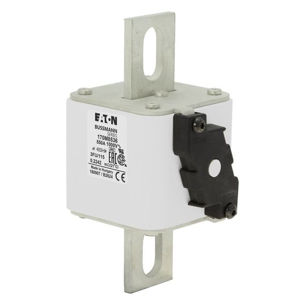 Fuse-link, high speed, 550 A, AC 1000 V, size 3, 76 x 92 x 159 mm, aR, IEC, UL, single indicator image 5