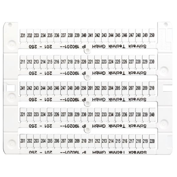 Marking tags for TB and ST - terminals, 201-250 (each 2x) image 1