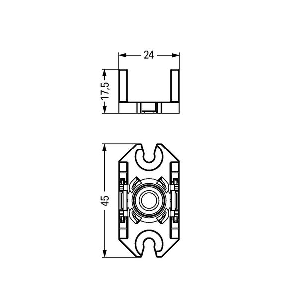 Mounting plate 2-pole for distribution connectors white image 3