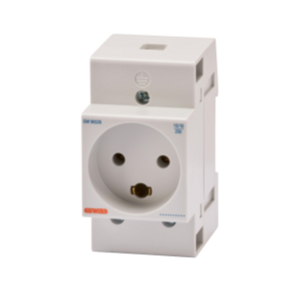 DIN RAIL SOCKET- DANISH STANDARD -2P+E 16A - 2,5 MODULES image 1