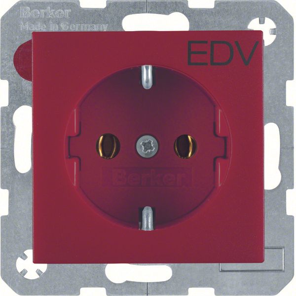 SCHUKO soc. out. "EDV" imprint, S.1/B.3/B.7, red matt image 1
