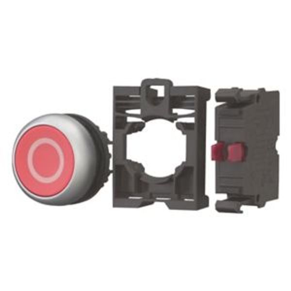 Pushbutton, RMQ-Titan, flush, momentary, 1 NC, red, inscribed, Blister pack for hanging image 2