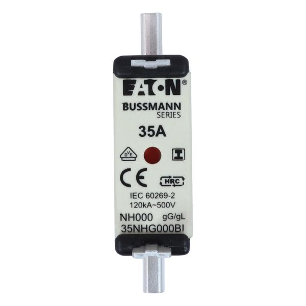 Fuse-link, LV, 35 A, AC 500 V, NH000, gL/gG, IEC, dual indicator, insulated gripping lugs image 19