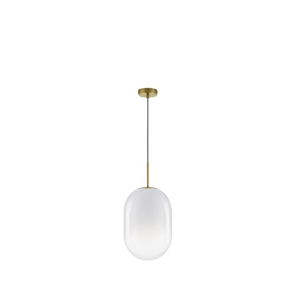 Brass Gold Metal  & Gradient White Glass  LED E14 1x5 Watt 230 Volt  IP20 Bulb Excluded  D: 24 H: 120 cm Adjustable Height image 1