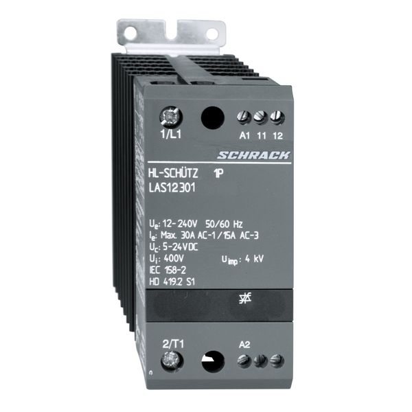 Solid state contactor 1-polig 30A/12-230VAC, 5-24VDC image 1