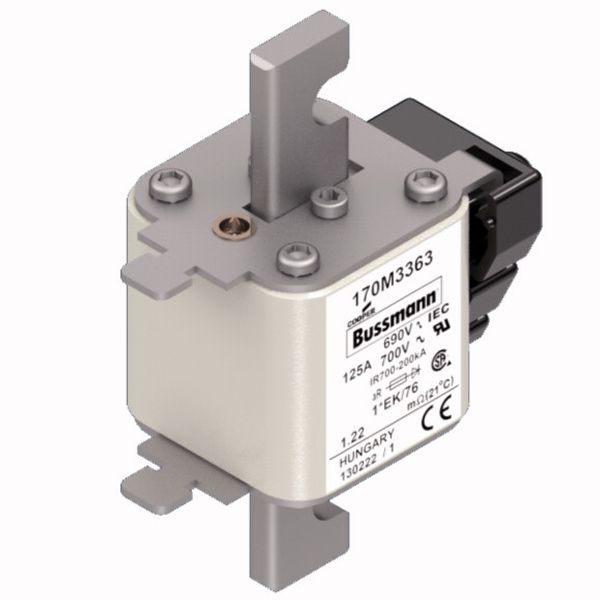 Fuse-link, high speed, 160 A, AC 690 V, compact size 1, 45 x 59 x 102 mm, aR, IEC, UL, single indicator image 2