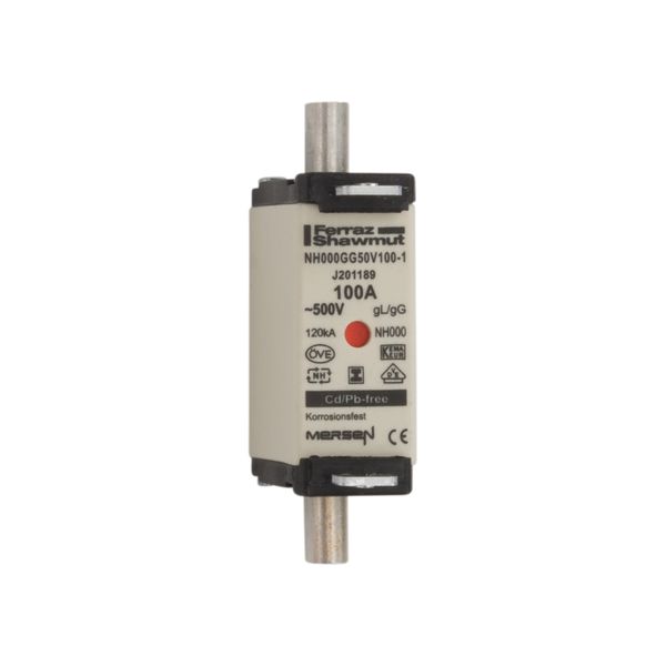 Fuse-link NH000 gG 500VAC 100A isolated tags Double indicator image 1