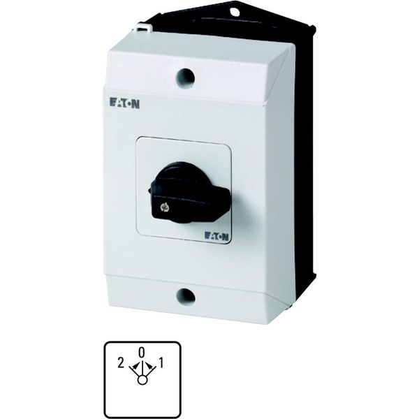 Universal control switches, T0, 20 A, surface mounting, 3 contact unit(s), Contacts: 6, Spring-return from positions 1 and 2, 45 °, momentary, 2>0 image 2