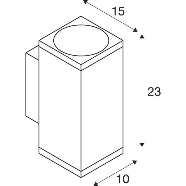 ENOLA UP/DOWN SQ M 19W 3000/4000K 230V LED IP65 anthracite image 2