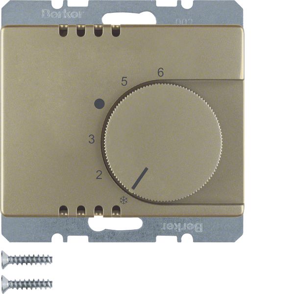 Thermostat, change-over contact, centre plate, arsys, light bronze mat image 1