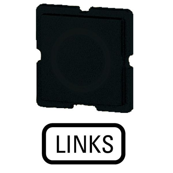 Button plate for push-button, Inscription: LINKS, 25 x 25 image 1