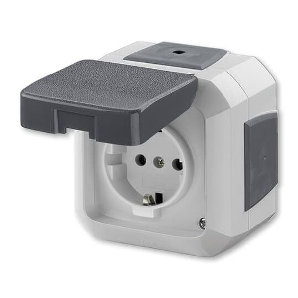 5518N-C03540 S Socket outlet with earthing contacts, with hinged lid, for multiple mounting image 1