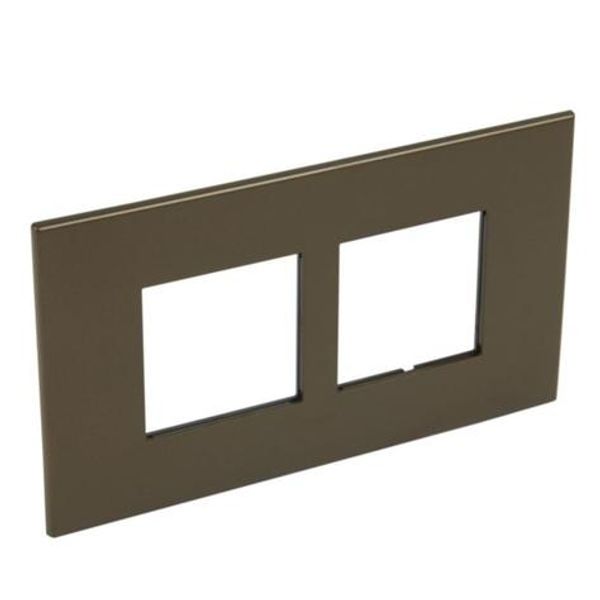 British standard plate Arteor square version 4 modules - dark bronze image 1