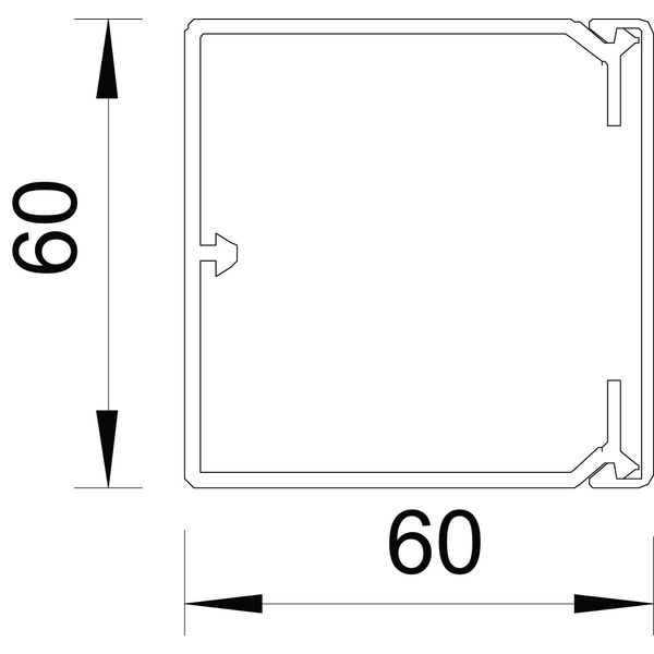 WDK60060GR Wall trunking system with base perforation 60x60x2000 image 2