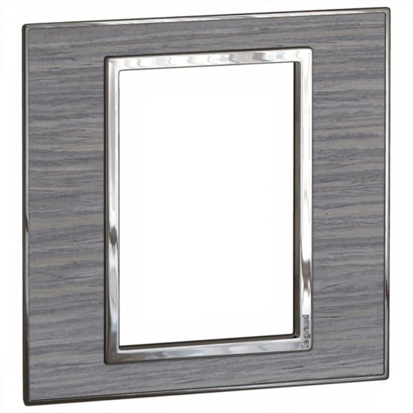 Arteor Surround Plate 3 Module Square Grey Oak image 1