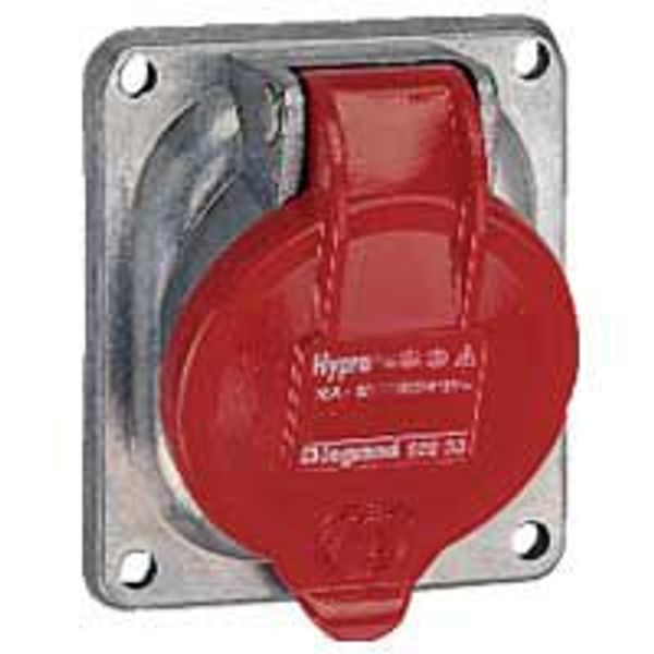 Panel mounting socket inclined outlet Hypra - IP44 -380/415 V~ -63A -3P+E -metal image 1