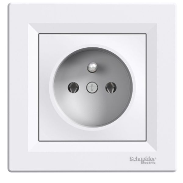 Asfora - single socket outlet with pin earth - 16A white image 3