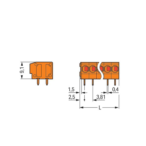 PCB terminal block 1.5 mm², orange image 1