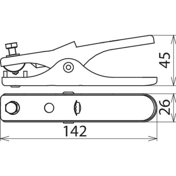 Earthing tongs L 140mm StSt for Rd -16mm Fl -13 mm image 2