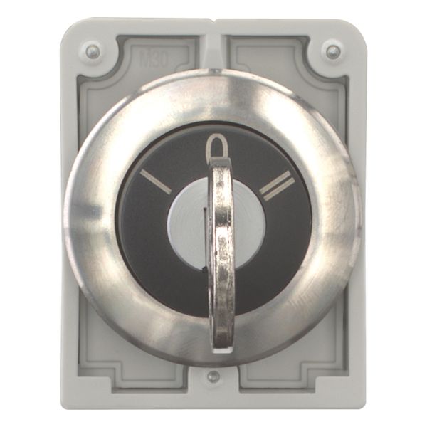 Key-operated actuator, Flat Front, maintained, 3 positions, Key withdrawable: I, 0, II, Bezel: stainless steel image 9