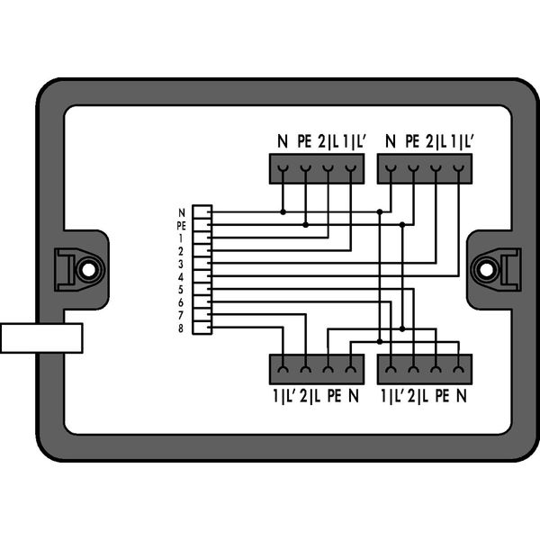 Distribution box supply cable entry 4 outputs black image 1