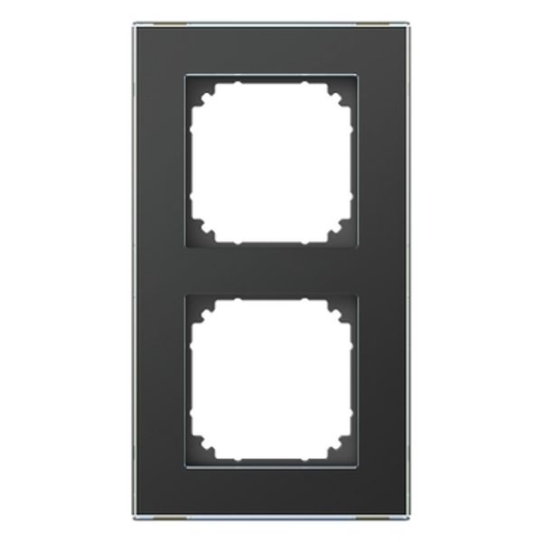 Exxact Solid 2-gang glass frame black image 2