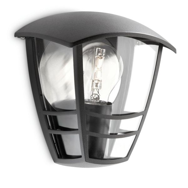 Wall light Creek black 1x60W 230V base 60W IP44 image 1