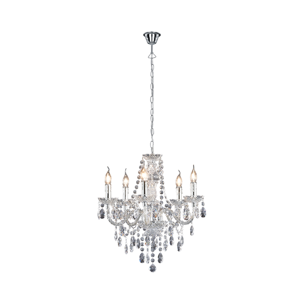 Luster chandelier 5-pc E14 transparent image 1