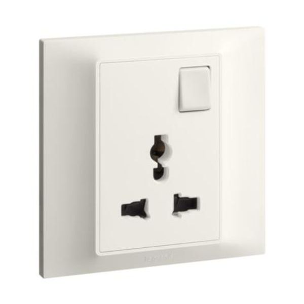 Belanko S - 1 gang multistandard switched socket outlet - Ivory image 1