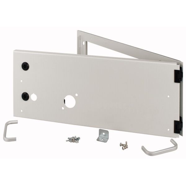 Opening metal front plate for drawer, ventilated, IP31, H=225mm, grey image 1