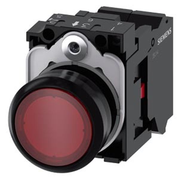 Illuminated pushbutton, 22 mm, round, plastic, red, pushbutton, flat, momentary contact type, with  3SU1103-0AB20-3CA0-Z X90 image 2