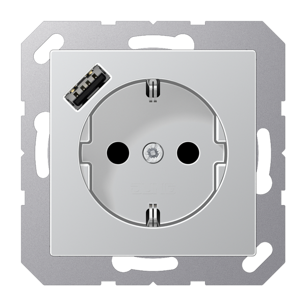 SCHUKO socket with USB type A A1520-18AAL image 1