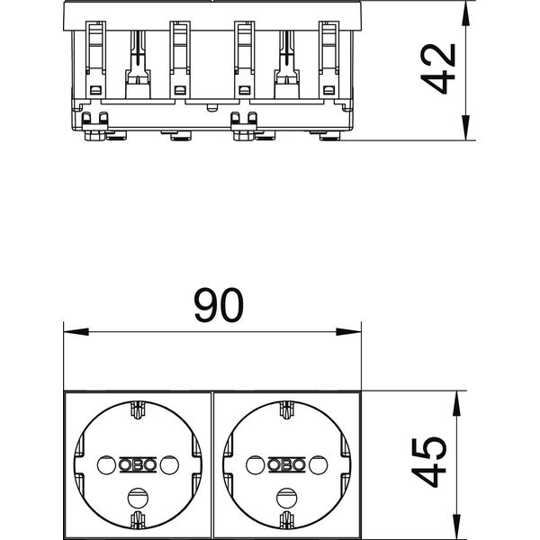 STD-D0K SRO2 Socket 0°, double, coded protective contact 250V, 10/16A image 2