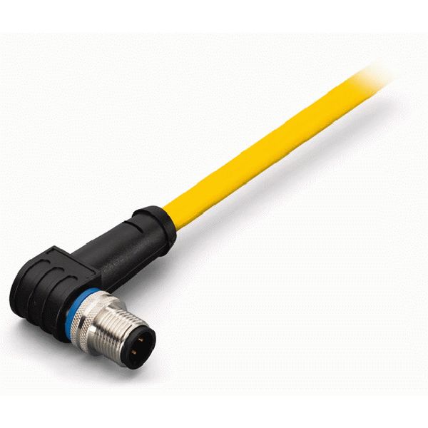 System bus cable for drag chain M12B plug angled 5-pole yellow image 2